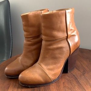 Rag & Bone boots gold brown stacked wooden heel